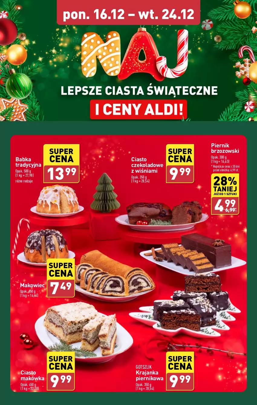 Gazetka promocyjna Aldi - Pełna oferta - ważna 16.12 do 24.12.2024 - strona 17 - produkty: Babka, Ciasto czekoladowe, Makowiec, Piernik