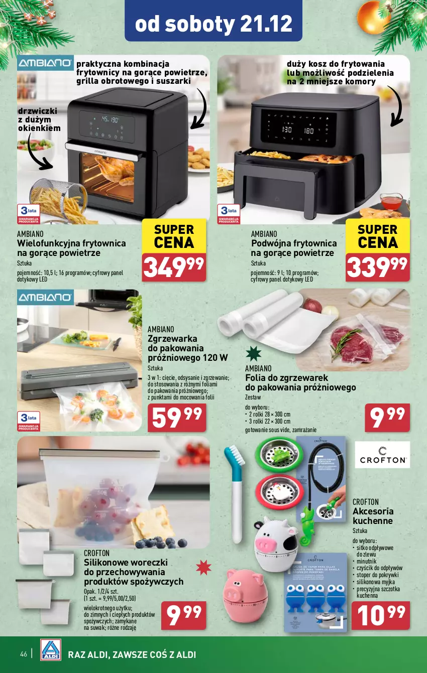 Gazetka promocyjna Aldi - Pełna oferta - ważna 16.12 do 24.12.2024 - strona 46 - produkty: Drzwi, Gra, Grill, Kosz, Rolki, Silikonowa myjka, Sitko, Suszarki, Szczotka, Top, Warka, Zlew