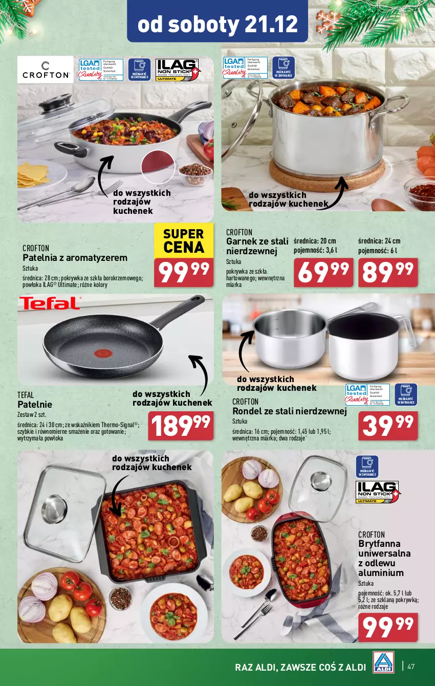 Gazetka promocyjna Aldi - Pełna oferta - ważna 16.12 do 24.12.2024 - strona 47 - produkty: Fa, Garnek, Miarka, Patelnia, Rondel, Tefal