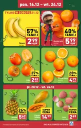 Gazetka promocyjna Aldi - Pełna oferta - Gazetka - ważna od 24.12 do 24.12.2024 - strona 3 - produkty: Mandarynki, Banany, Papaja, Ananas, Kaki, Pomarańcze, Liczi