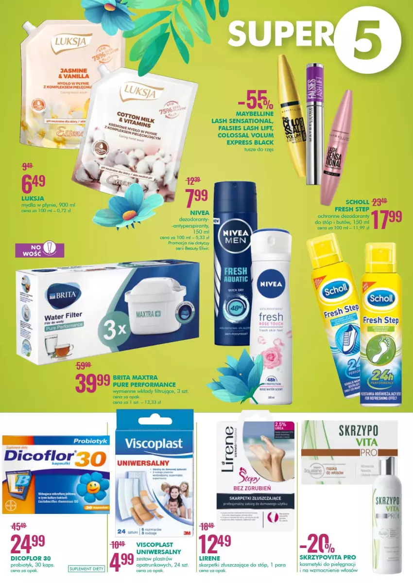 Gazetka promocyjna Super Pharm - Gazetka - ważna 19.03 do 03.04.2021 - strona 2 - produkty: Bell, Brit, Brita, Brita Maxtra, Dezodorant, Dicoflor, Fa, Karp, Kosmetyki do pielęgnacji, Lack, Lirene, Maybelline, Mydło, Mydło w płynie, Probiotyk, Pur, Sati, Ser, Skarpetki, Tusz, Viscoplast