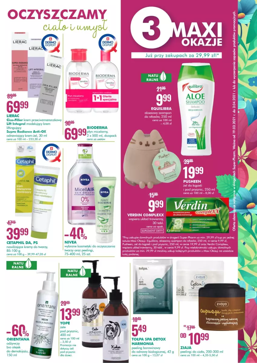 Gazetka promocyjna Super Pharm - Gazetka - ważna 19.03 do 03.04.2021 - strona 3 - produkty: Bioderma, Cetaphil, Fa, Gra, Krem przeciwzmarszczkowy, LG, Lierac, Mars, Nivea, Olej, Peeling, Płyn micelarny, Pur, Tołpa, Tołpa Spa, Wino, Yope