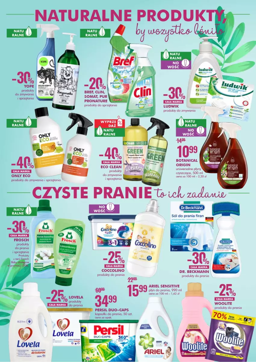 Gazetka promocyjna Super Pharm - Gazetka - ważna 19.03 do 03.04.2021 - strona 4 - produkty: Ariel, Bref, Clin, Coccolino, Kapsułki do prania, Lovela, Ludwik, Persil, Płyn do prania, Pur, Sól, Somat, Woolite, Yope