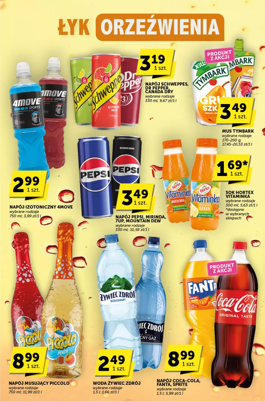 Gazetka promocyjna ABC - ważna 17.10 do 29.10.2024 - strona 28 - produkty: 7up, Coca-Cola, Hortex, Inka, Mirinda, Mus, Napój, Napój izotoniczny, Napój musujący, Pax, Pepsi, Por, Schweppes, Sok, Sport, Tymbark, Woda