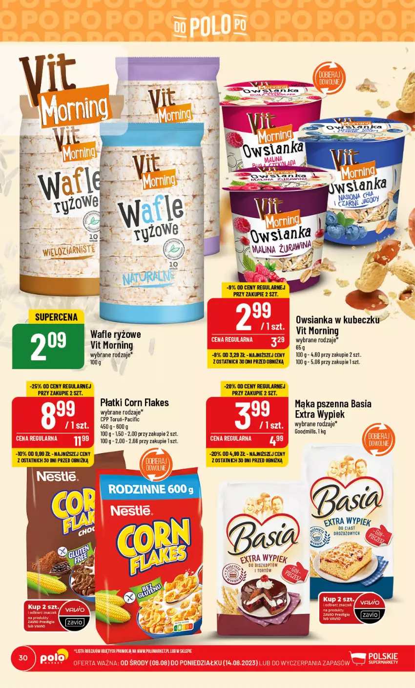 Gazetka promocyjna PoloMarket - Gazetka pomocyjna - ważna 09.08 do 14.08.2023 - strona 30 - produkty: Basia, Cif, Corn flakes, Mąka, Mąka pszenna, Owsianka, Ryż, Wafle