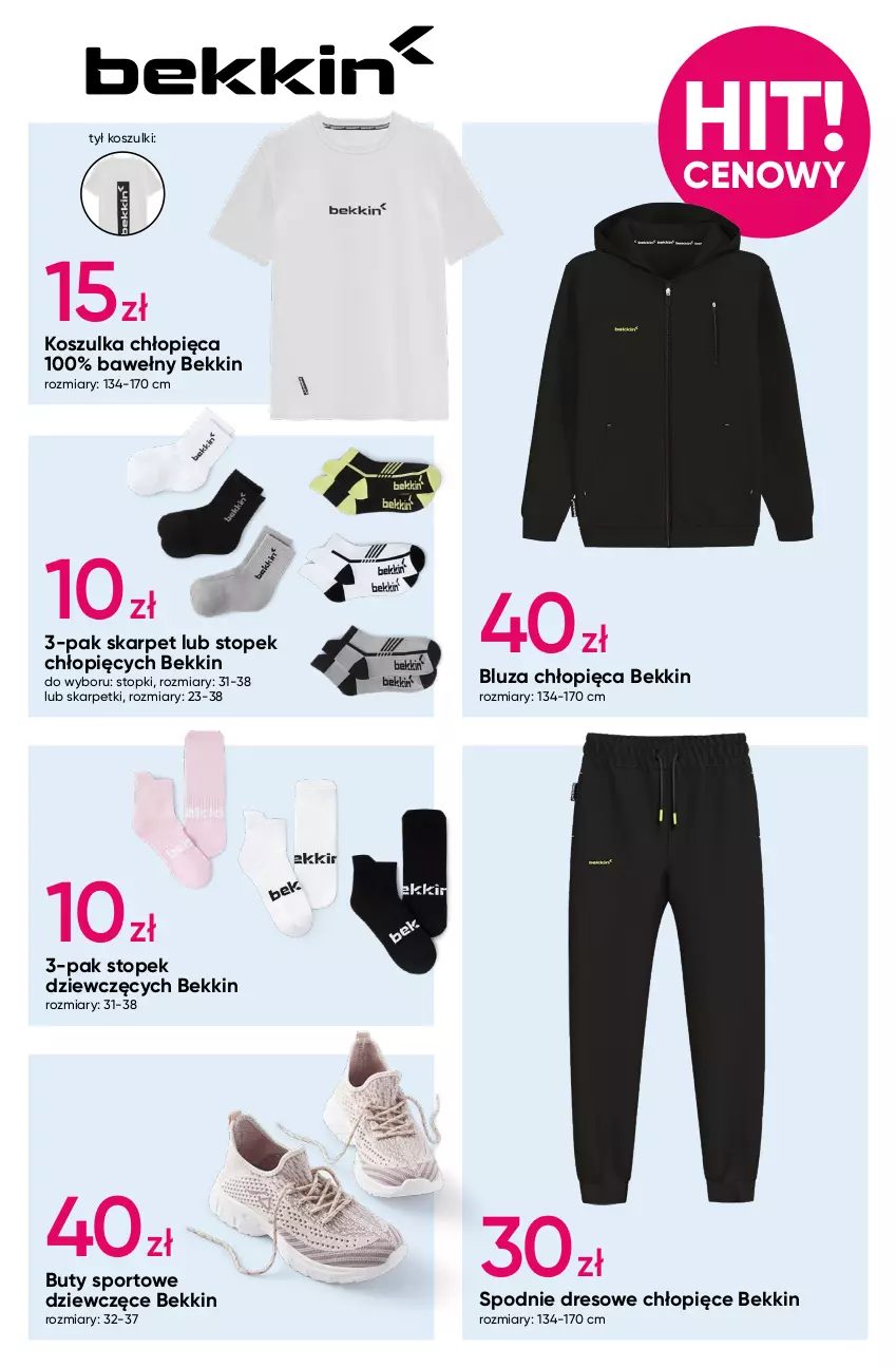 Gazetka promocyjna Pepco - Zabezpieczone: Bekkin - ważna 16.01 do 29.01.2025 - strona 7 - produkty: Bluza, Buty, Dres, Karp, Kosz, Koszulka, Por, Skarpetki, Spodnie, Spodnie dresowe, Sport, Top