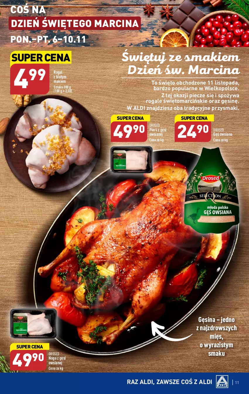 Gazetka promocyjna Aldi - Pełna oferta - ważna 06.11 do 10.11.2023 - strona 11 - produkty: Gęś owsiana, Piec, Przysmaki, Rogal, Top