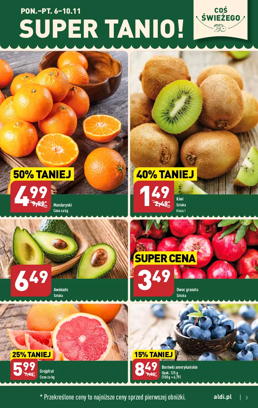 Gazetka promocyjna Aldi - Pełna oferta - ważna 06.11 do 10.11.2023 - strona 3 - produkty: Gra, Granat, Grejpfrut, Kiwi, Mandarynki