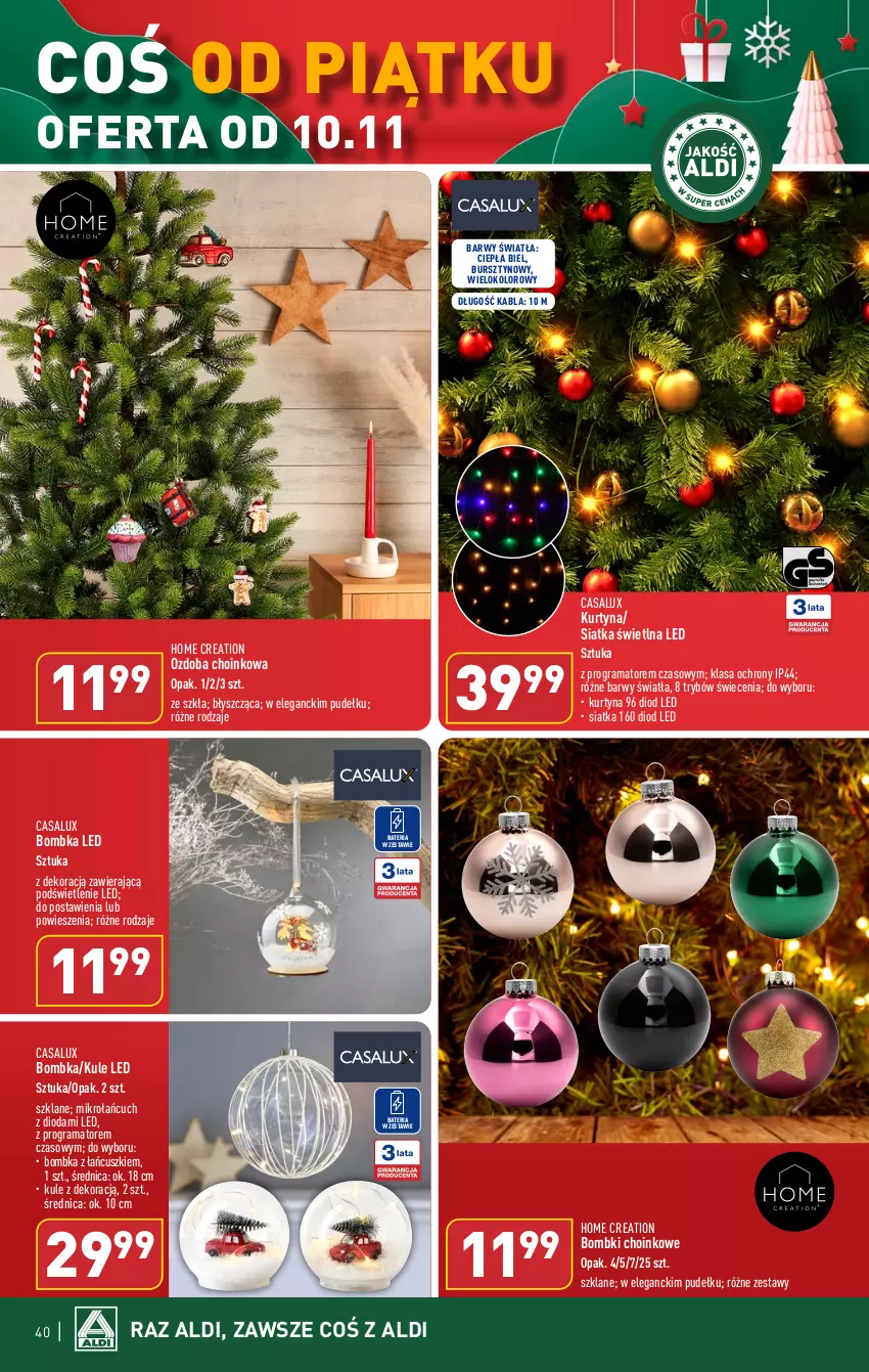 Gazetka promocyjna Aldi - Pełna oferta - ważna 06.11 do 10.11.2023 - strona 40 - produkty: Bateria, Bombki, Bursztyn, Gra, Ozdoba, Rama, Siatka