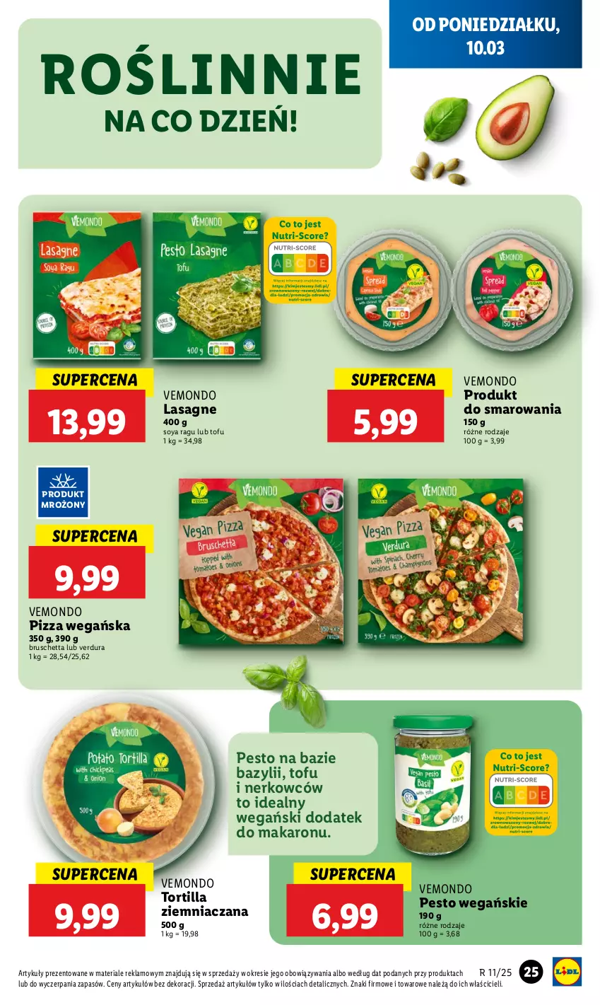 Gazetka promocyjna Lidl - GAZETKA - ważna 10.03 do 12.03.2025 - strona 27 - produkty: Bazyl, Lasagne, Makaron, Pesto, Pizza, Tofu, Tortilla