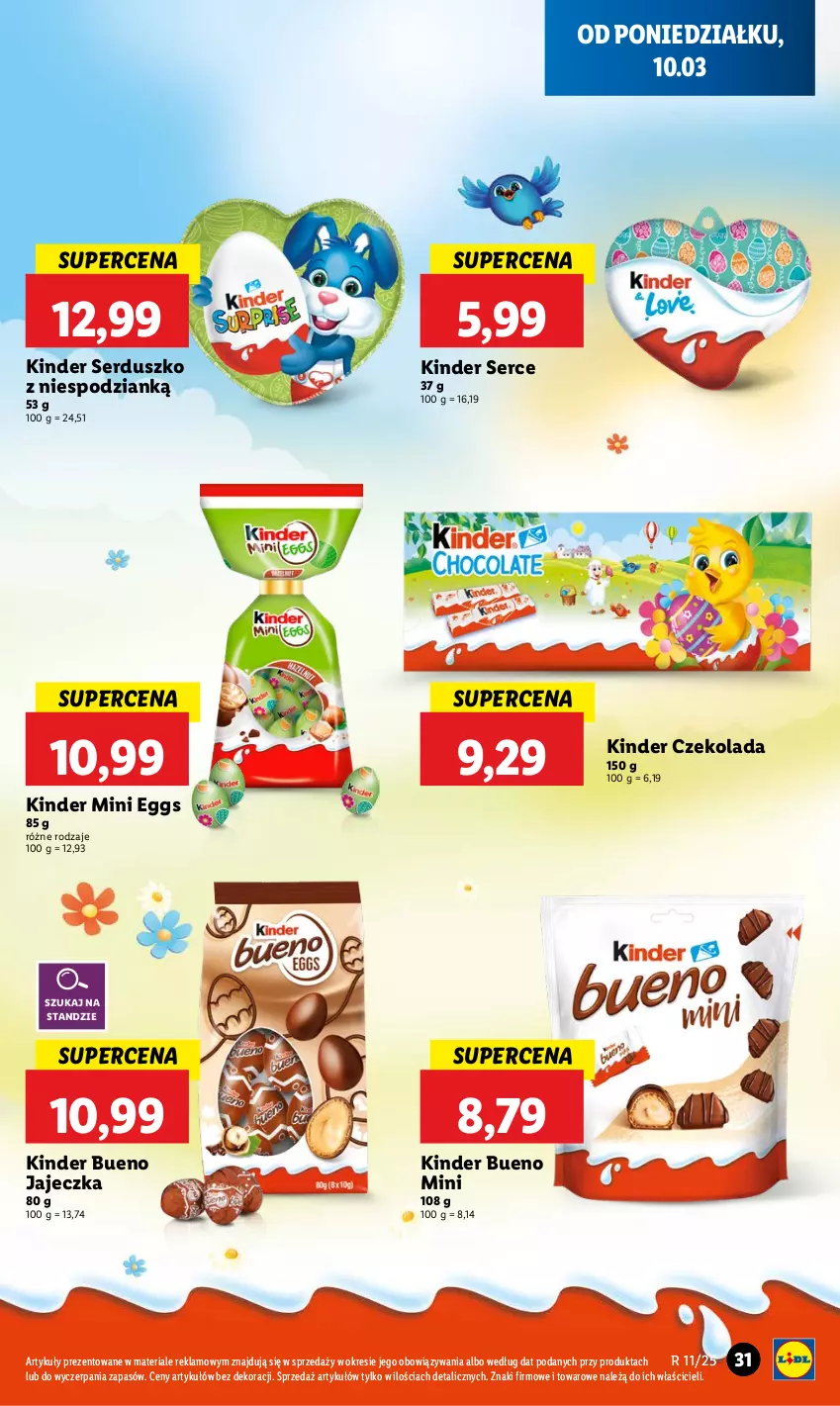 Gazetka promocyjna Lidl - GAZETKA - ważna 10.03 do 12.03.2025 - strona 33 - produkty: Czekolada, Kinder, Kinder Bueno, Ser