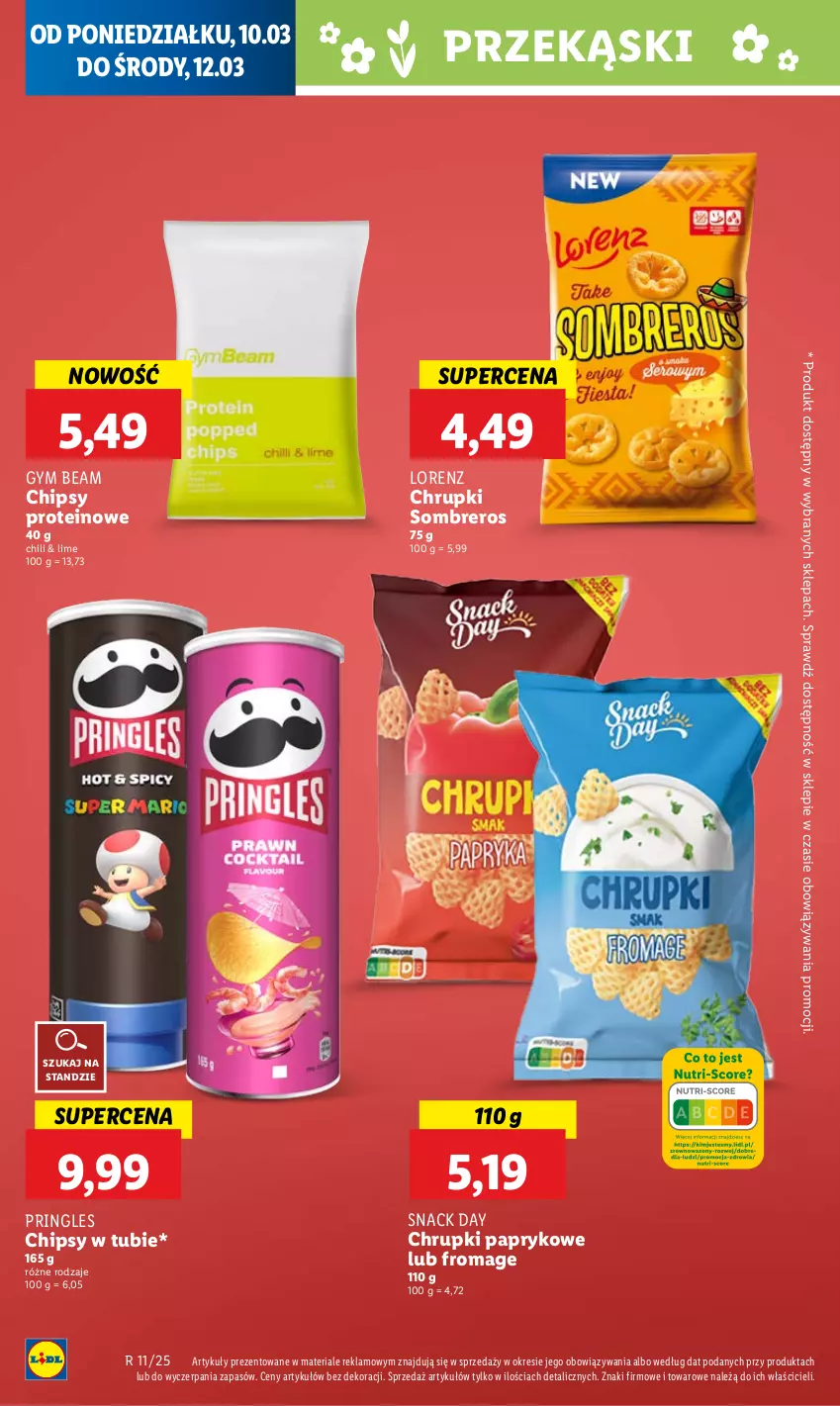 Gazetka promocyjna Lidl - GAZETKA - ważna 10.03 do 12.03.2025 - strona 42 - produkty: Chipsy, Chrupki, Lorenz, Pringles