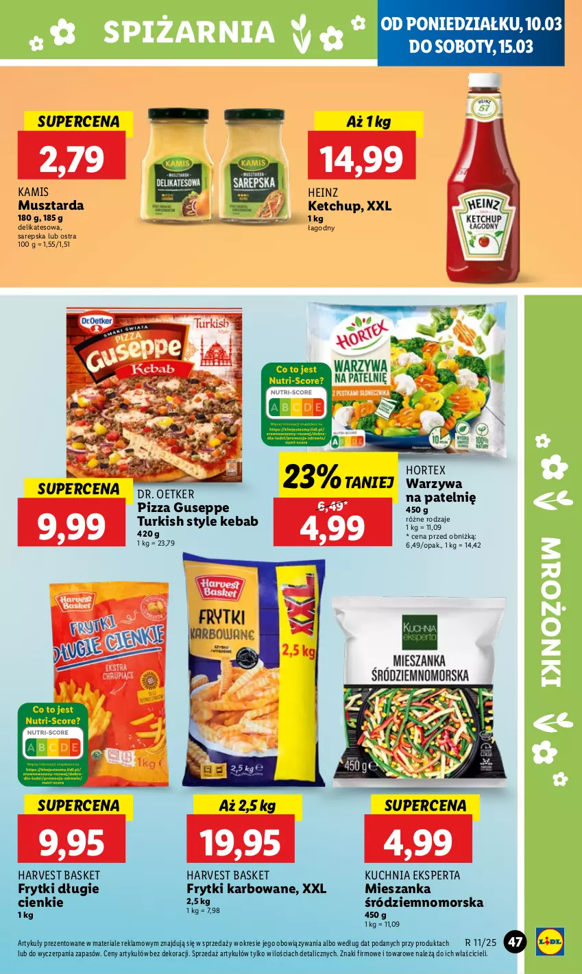 Gazetka promocyjna Lidl - GAZETKA - ważna 10.03 do 12.03.2025 - strona 51 - produkty: Dr. Oetker, Frytki, Heinz, Hortex, Kamis, Kebab, Ketchup, Kuchnia, Mus, Musztarda, Pizza, Warzywa