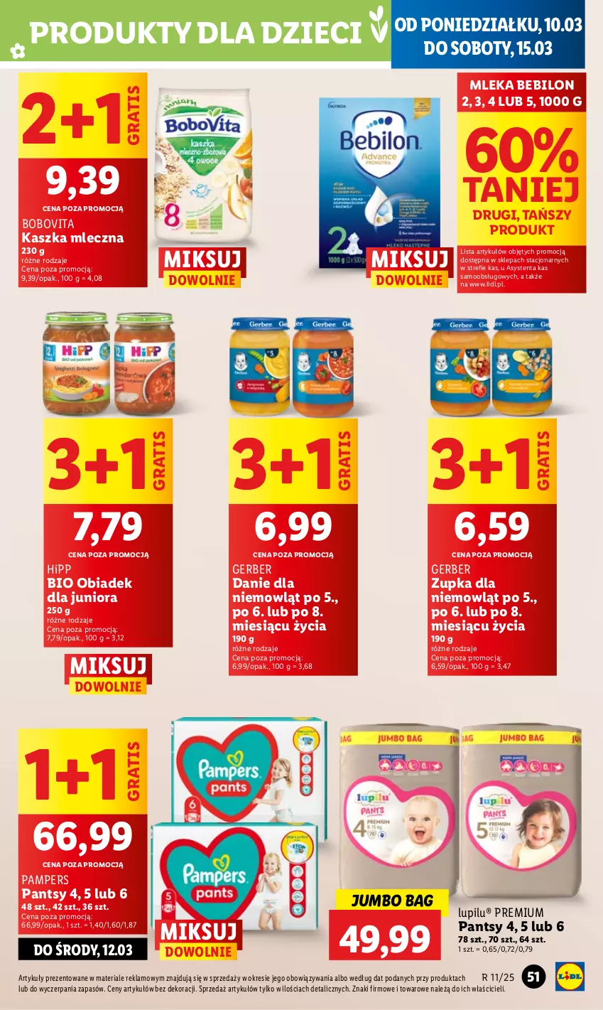 Gazetka promocyjna Lidl - GAZETKA - ważna 10.03 do 12.03.2025 - strona 57 - produkty: BEBILON, BoboVita, Dzieci, Gerber, Gra, HiPP, O Bag, Pampers