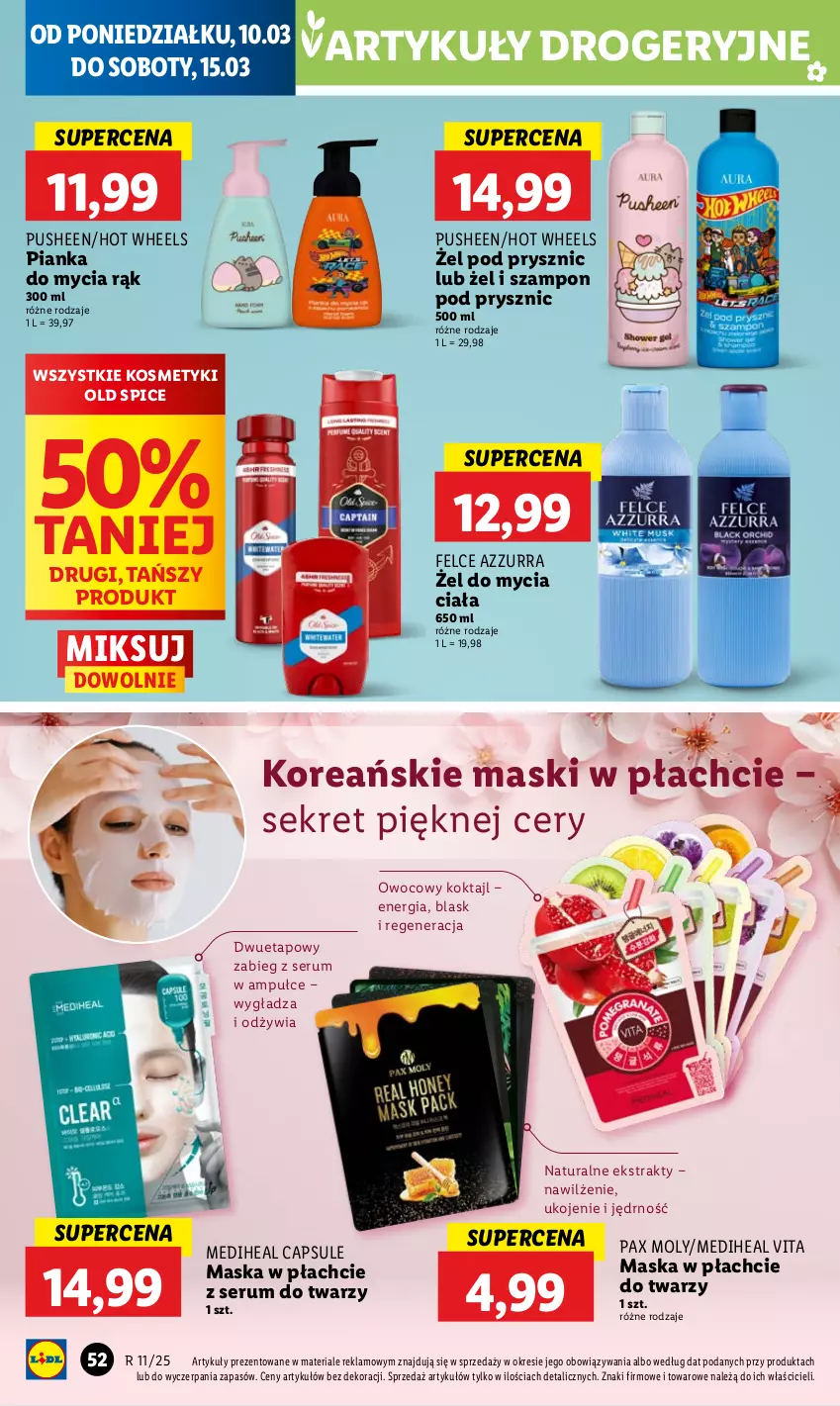 Gazetka promocyjna Lidl - GAZETKA - ważna 10.03 do 12.03.2025 - strona 58 - produkty: Hot Wheels, Kret, Maska, Maska w płachcie, Old Spice, Pax, Rum, Ser, Serum, Serum do twarzy, Szampon