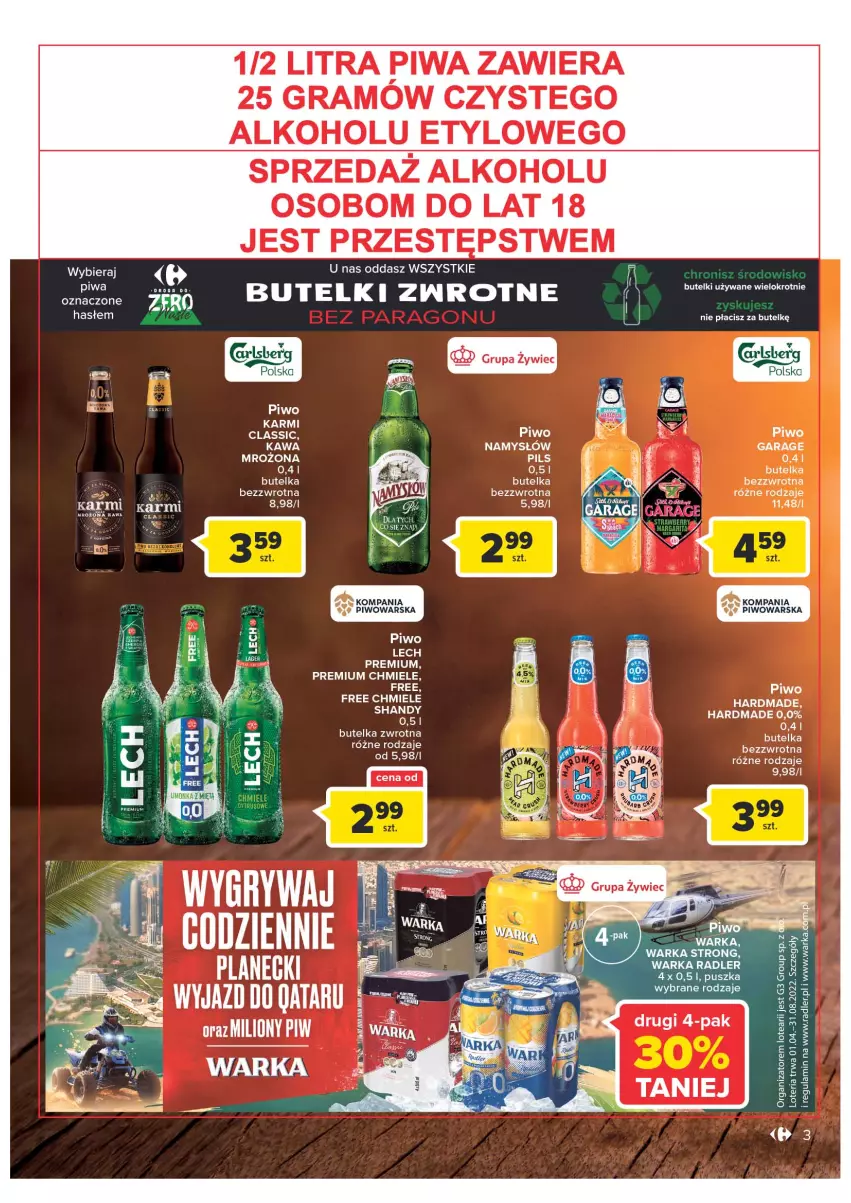 Gazetka promocyjna Carrefour - Gazetka Piwne klasyki - ważna 07.06 do 26.06.2022 - strona 3 - produkty: Gra, Kawa, Namysłów, Piwa, Piwo, Radler, Warka