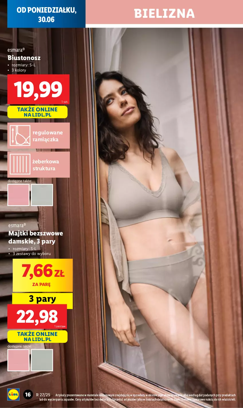 Gazetka promocyjna Lidl - GAZETKA - ważna 30.06 do 05.07.2025 - strona 16 - produkty: Bielizna, Biustonosz, Majtki