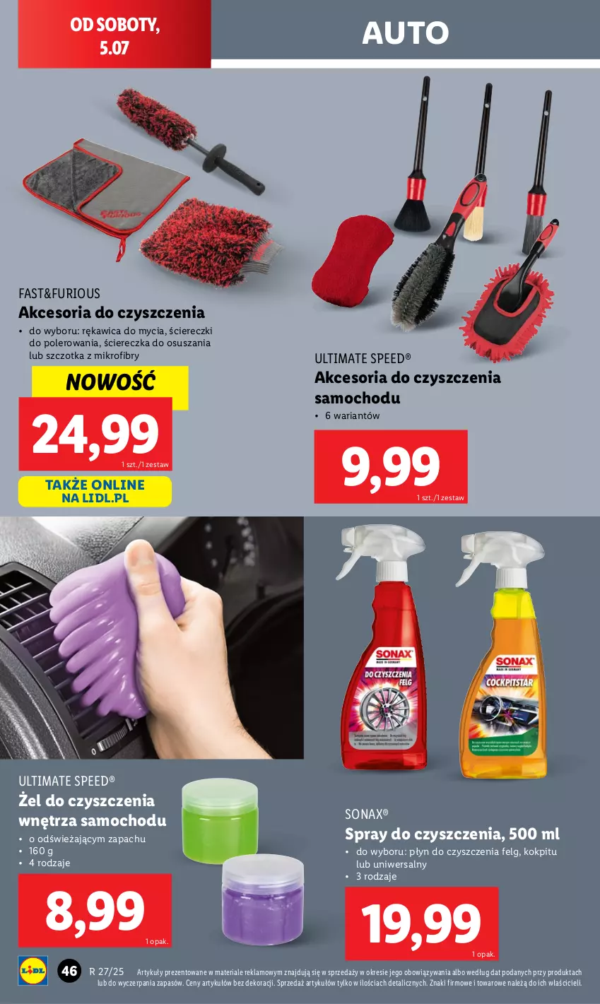 Gazetka promocyjna Lidl - GAZETKA - ważna 30.06 do 05.07.2025 - strona 48 - produkty: Fa, LG, Sonax, Spray do czyszczenia, Szczotka