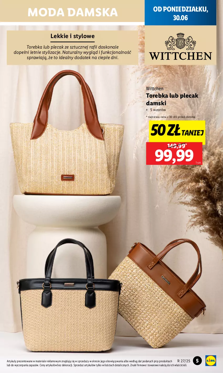 Gazetka promocyjna Lidl - GAZETKA - ważna 30.06 do 05.07.2025 - strona 5 - produkty: Moda, Plecak, Torebka, Wittchen