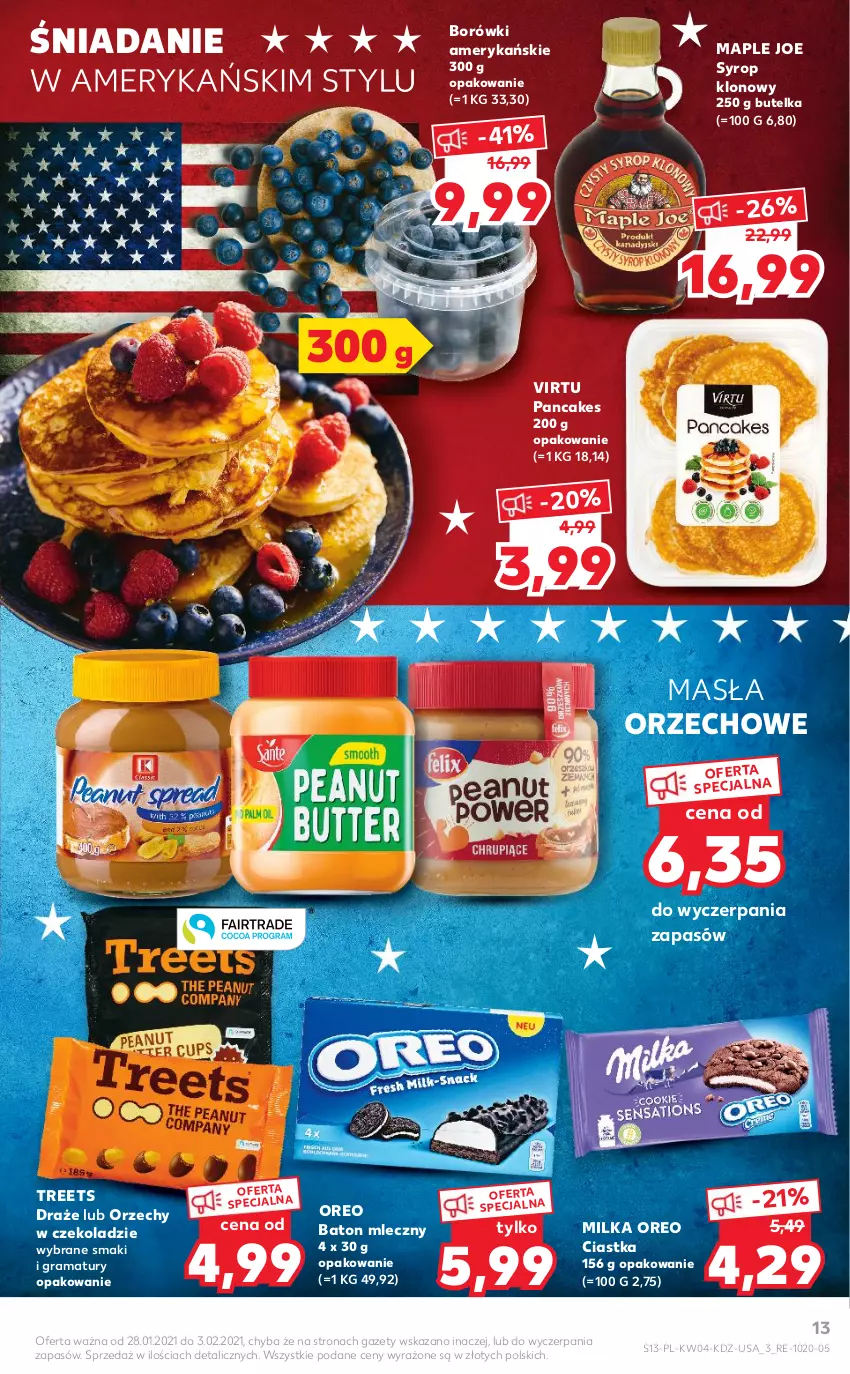 Gazetka promocyjna Kaufland - Tylko Bałwan Przepłaca - ważna 28.01 do 03.02.2021 - strona 13 - produkty: Baton, Ciastka, Gra, Milka, Oreo, Orzechy w czekoladzie, Rama, Syrop, Virtu