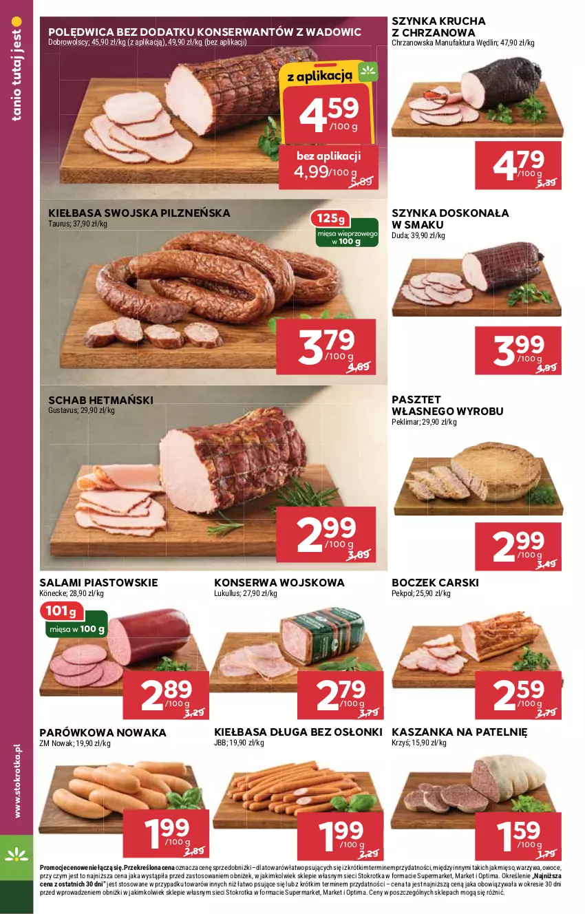 Gazetka promocyjna Stokrotka - Market - ważna 12.02 do 18.02.2026 - strona 10 - produkty: Boczek, Cars, Chrzan, Duda, Fa, Kasza, Kaszanka, Kiełbasa, Mięso, NOWAK, Optima, Owoce, Pasztet, Pekpol, Piast, Polędwica, Salami, Ser, Szynka, Warzywa