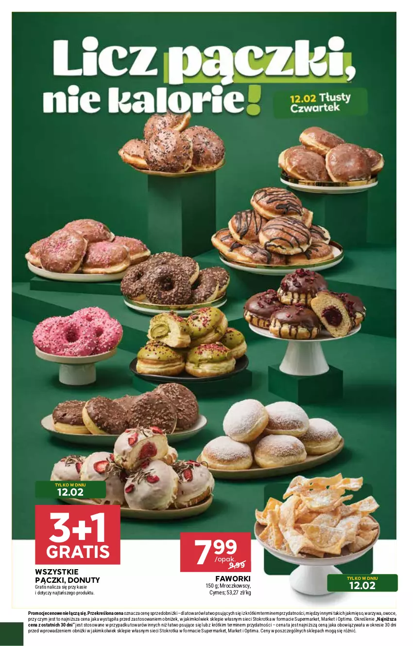 Gazetka promocyjna Stokrotka - Market - ważna 12.02 do 18.02.2026 - strona 6 - produkty: Donut, Fa, Faworki, Gra, Mięso, Nuty, Optima, Owoce, Warzywa