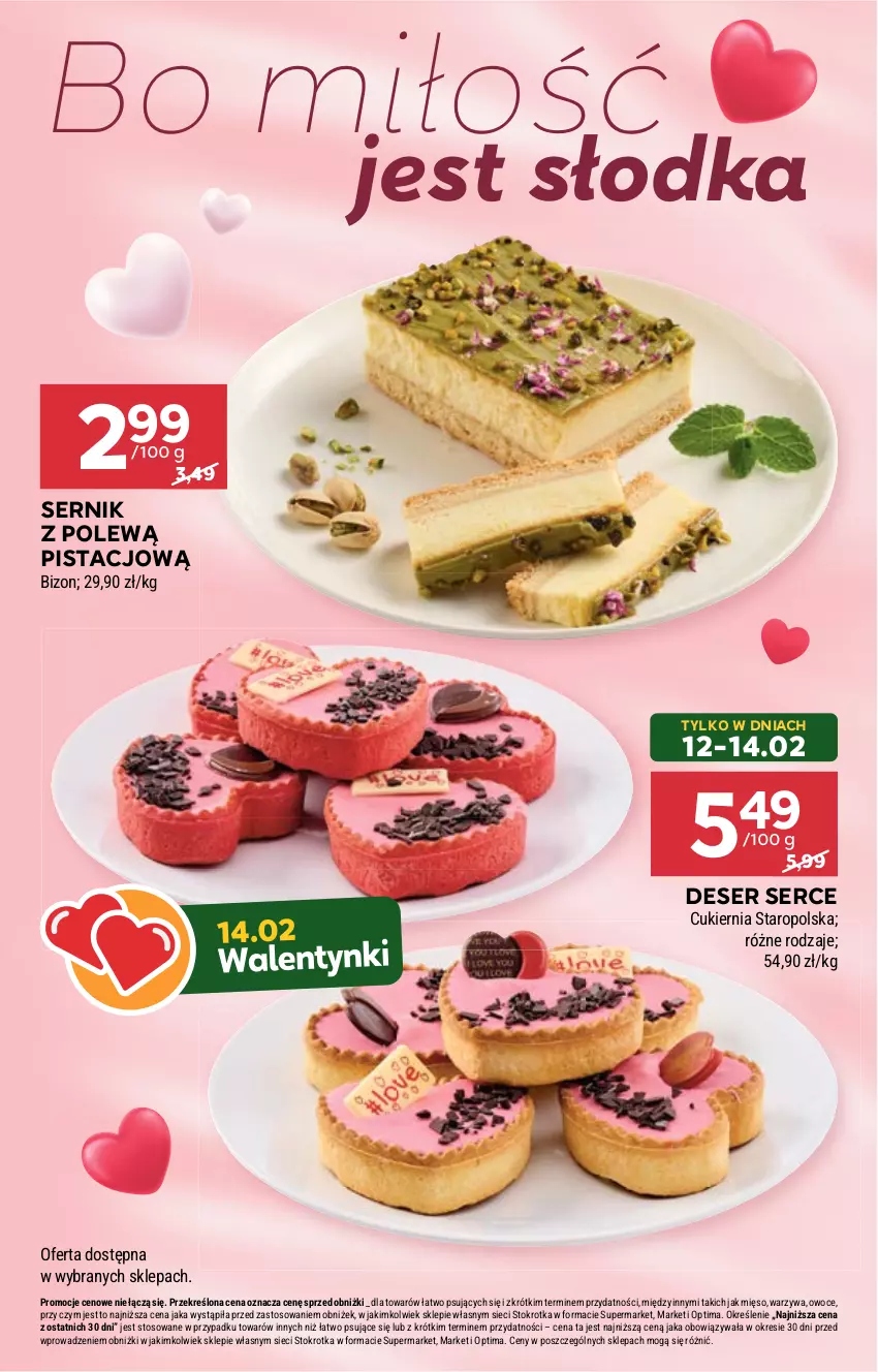 Gazetka promocyjna Stokrotka - Market - ważna 12.02 do 18.02.2026 - strona 9 - produkty: Cukier, Deser, Mięso, Optima, Owoce, Ser, Warzywa