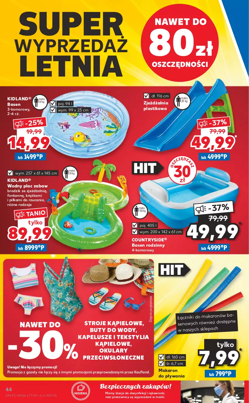 Gazetka promocyjna Kaufland - OFERTA TYGODNIA - ważna 01.07 do 07.07.2021 - strona 44 - produkty: Brodzik, Buty, Buty do wody, Makaron, Piec, Waga