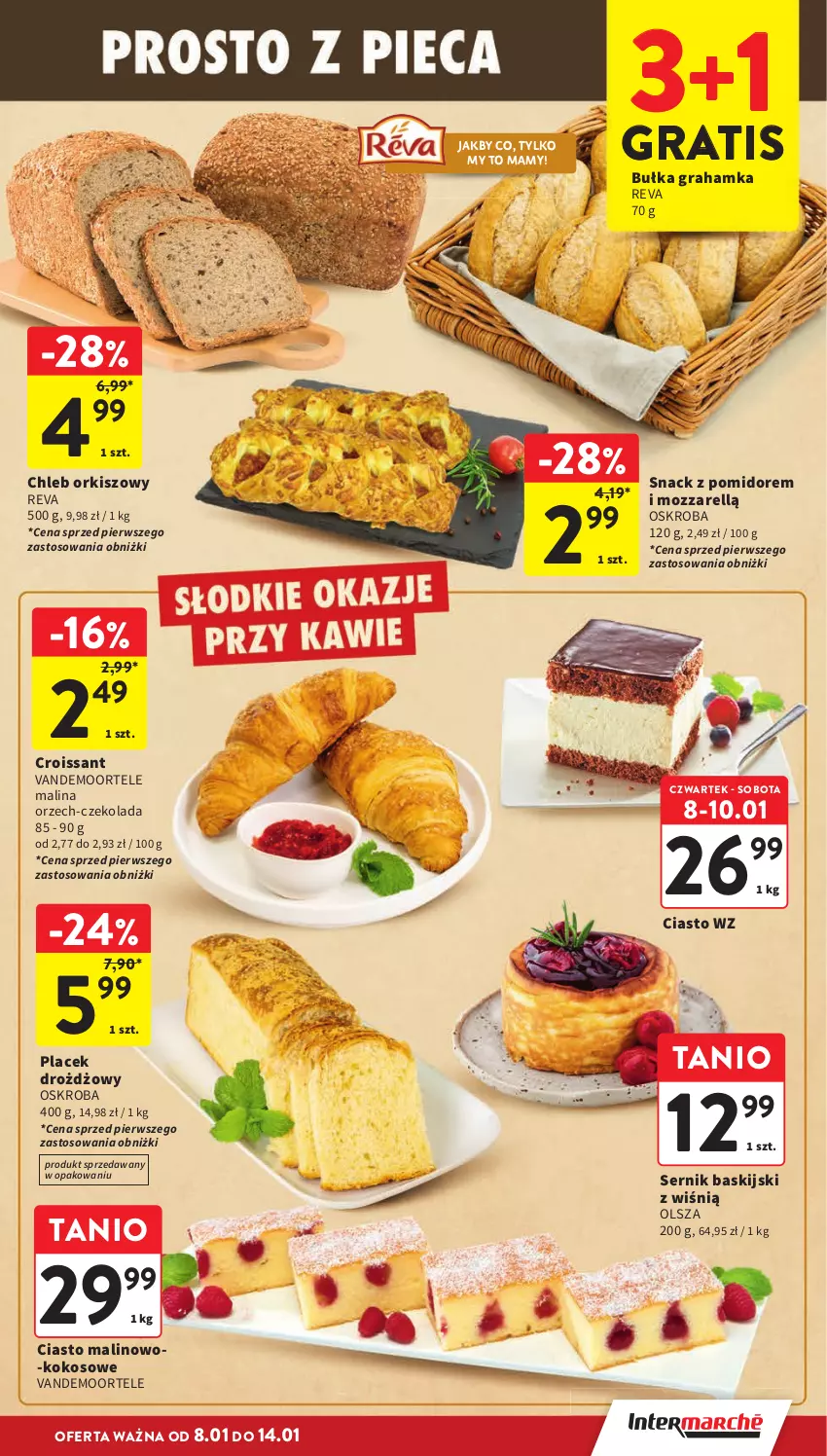 Gazetka promocyjna Intermarche - Gazetka Intermarche - ważna 08.01 do 14.01.2026 - strona 17 - produkty: Bułka, Bułka grahamka, Chleb, Croissant, Czekolada, Gra, Kokos, Ser
