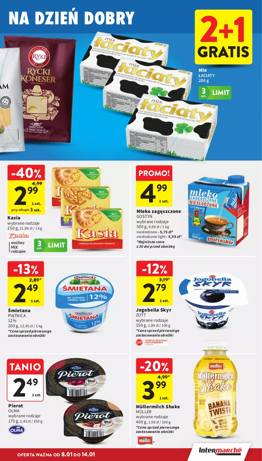 Gazetka promocyjna Intermarche - Gazetka Intermarche - ważna 08.01 do 14.01.2026 - strona 19 - produkty: Bell, Bella, Gra, Jogobella, Kasia, Mleko, Mleko zagęszczone, Müller, Müllermilch, Olma, Piątnica, Zott