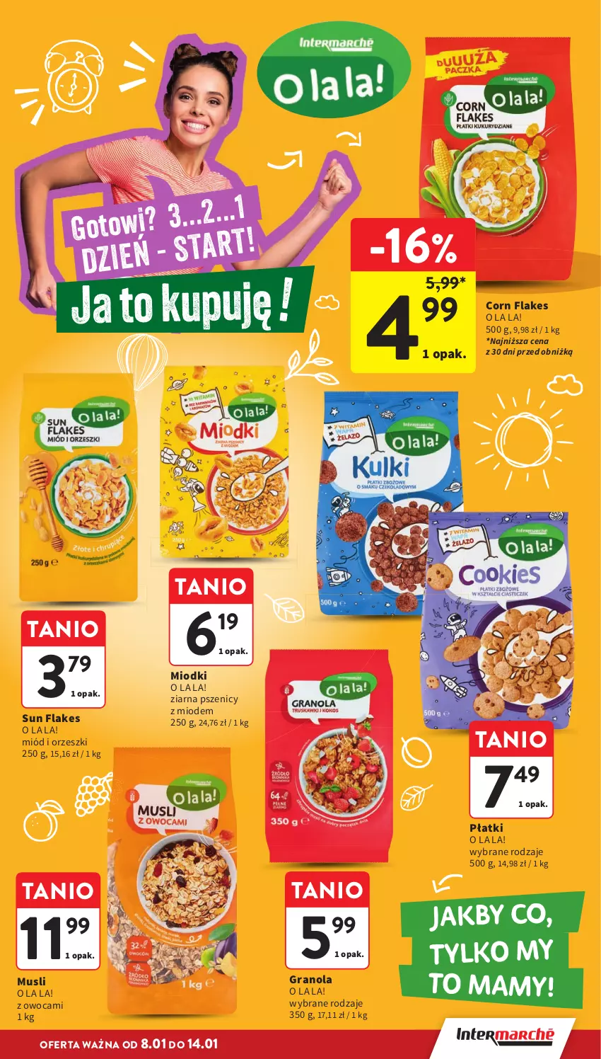 Gazetka promocyjna Intermarche - Gazetka Intermarche - ważna 08.01 do 14.01.2026 - strona 23 - produkty: Corn flakes, Gra, Granola, Miód, Mus, Orzeszki