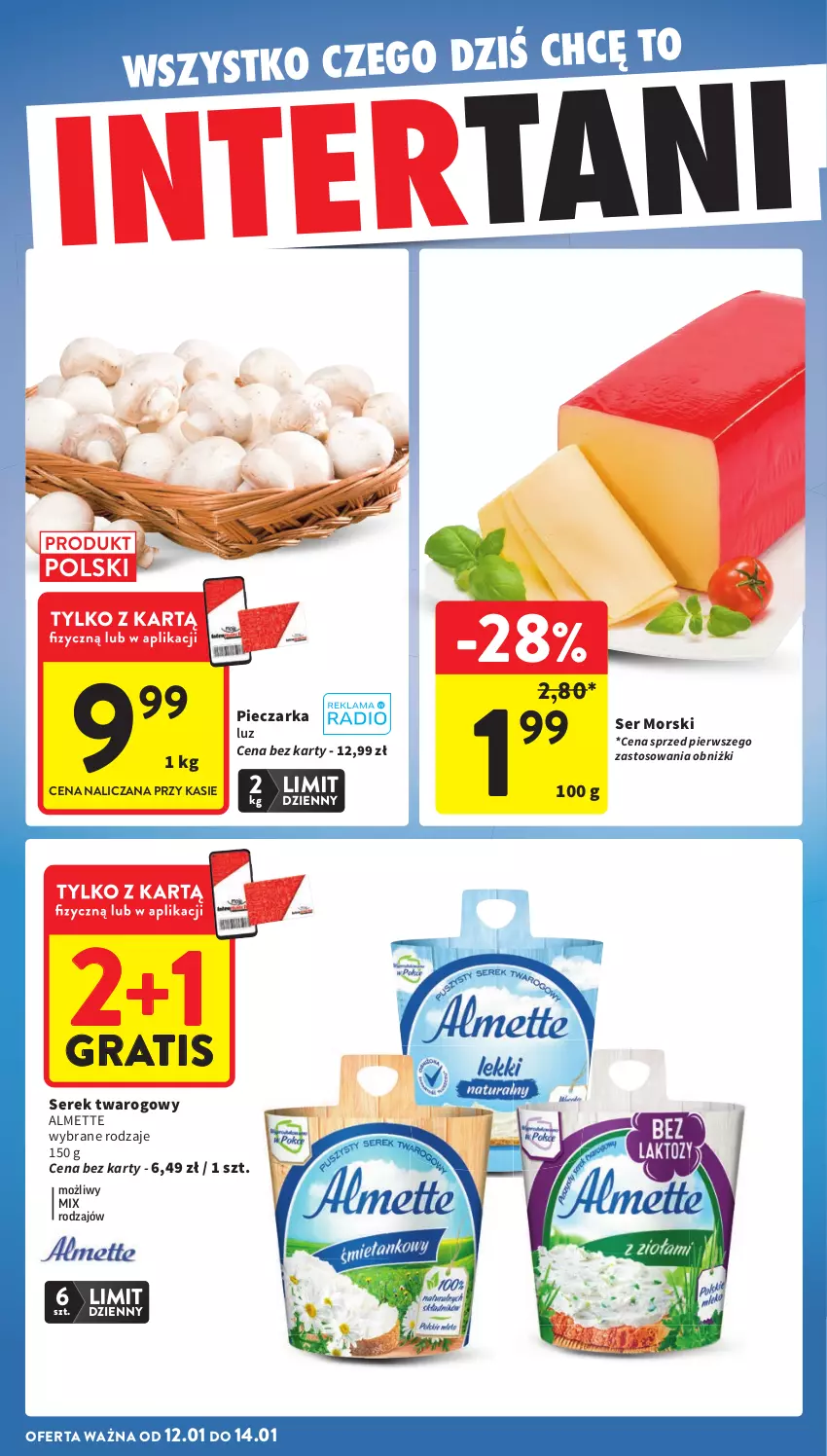 Gazetka promocyjna Intermarche - Gazetka Intermarche - ważna 08.01 do 14.01.2026 - strona 42 - produkty: Almette, Gra, Piec, Pieczarka, Ser, Serek, Serek twarogowy