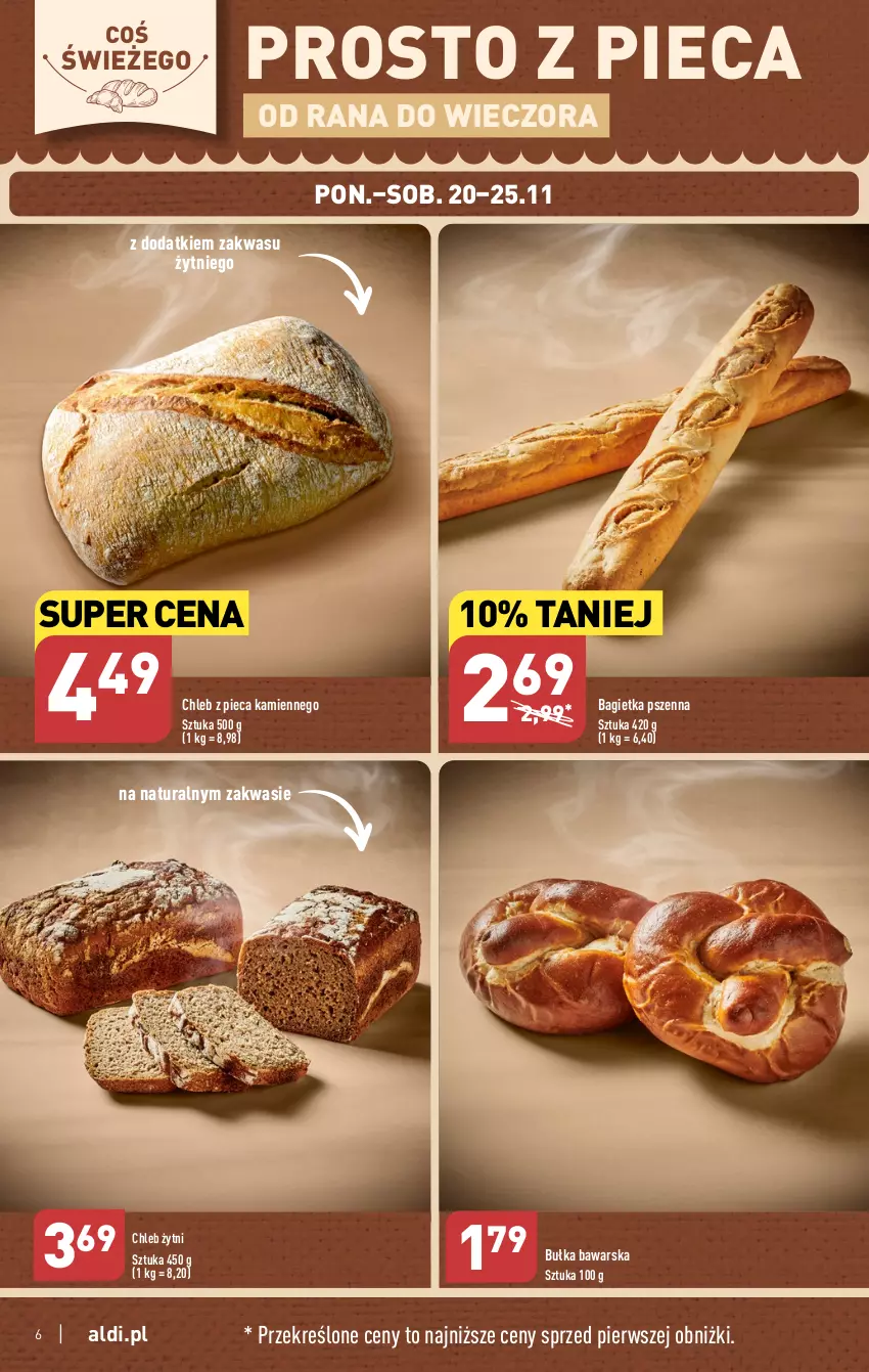 Gazetka promocyjna Aldi - Pełna oferta - ważna 20.11 do 25.11.2023 - strona 6 - produkty: Bagietka, Bagietka pszenna, Bułka, Chleb, Piec