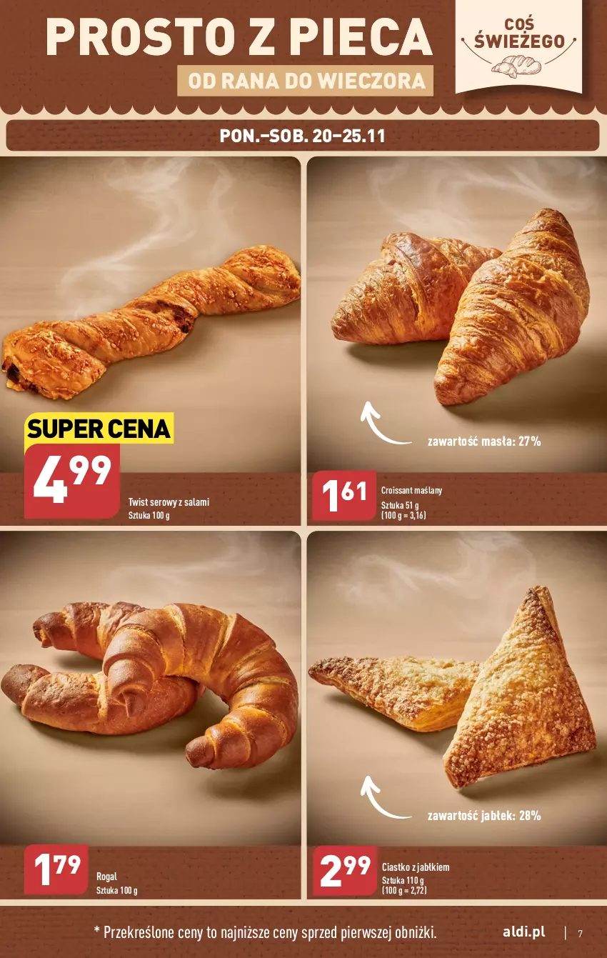 Gazetka promocyjna Aldi - Pełna oferta - ważna 20.11 do 25.11.2023 - strona 7 - produkty: Croissant, Piec, Rogal, Salami, Ser