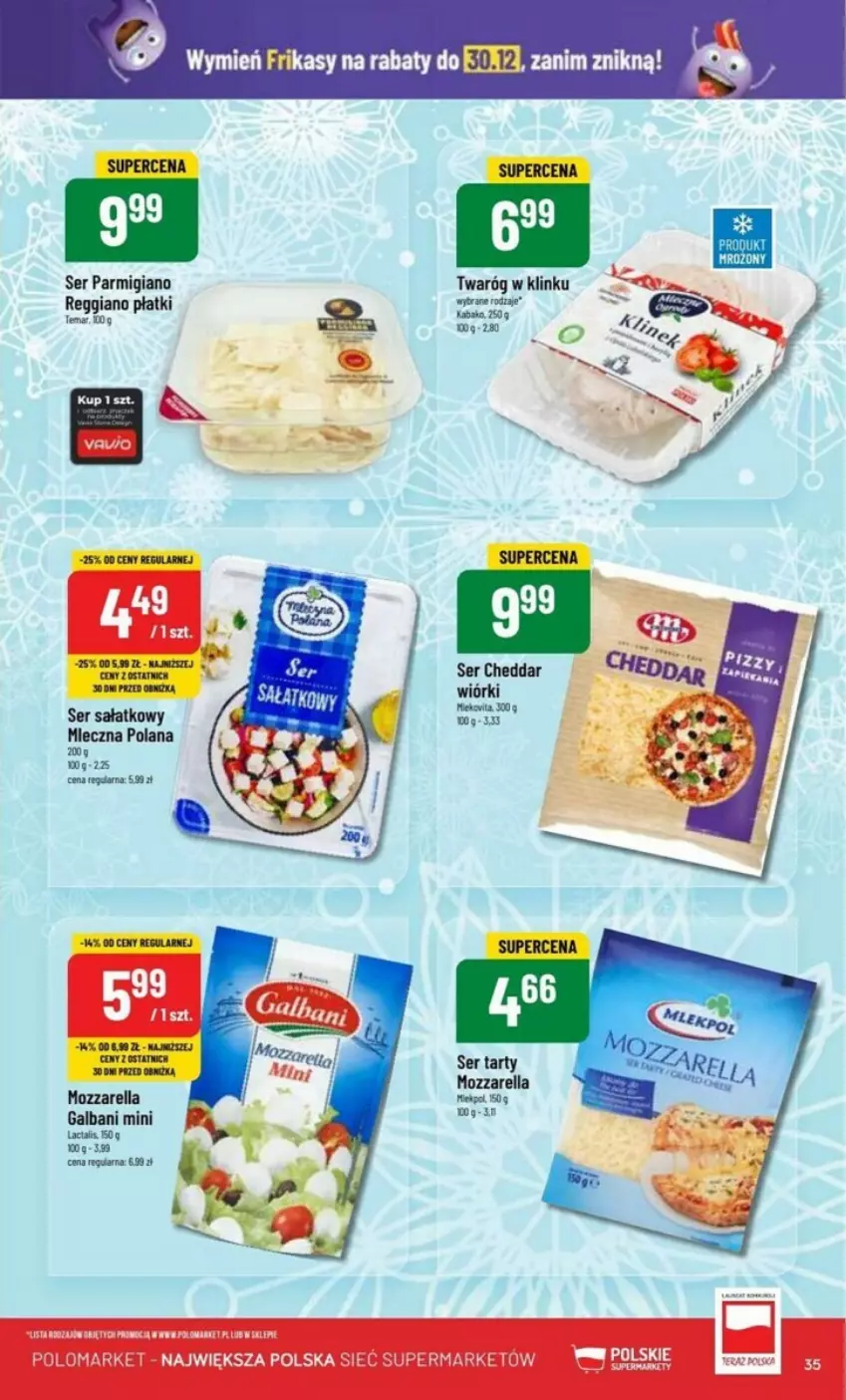 Gazetka promocyjna PoloMarket - ważna 27.12 do 30.12.2023 - strona 29 - produkty: Cheddar, Galbani, LANA, Mozzarella, Sałat, Ser, Twaróg