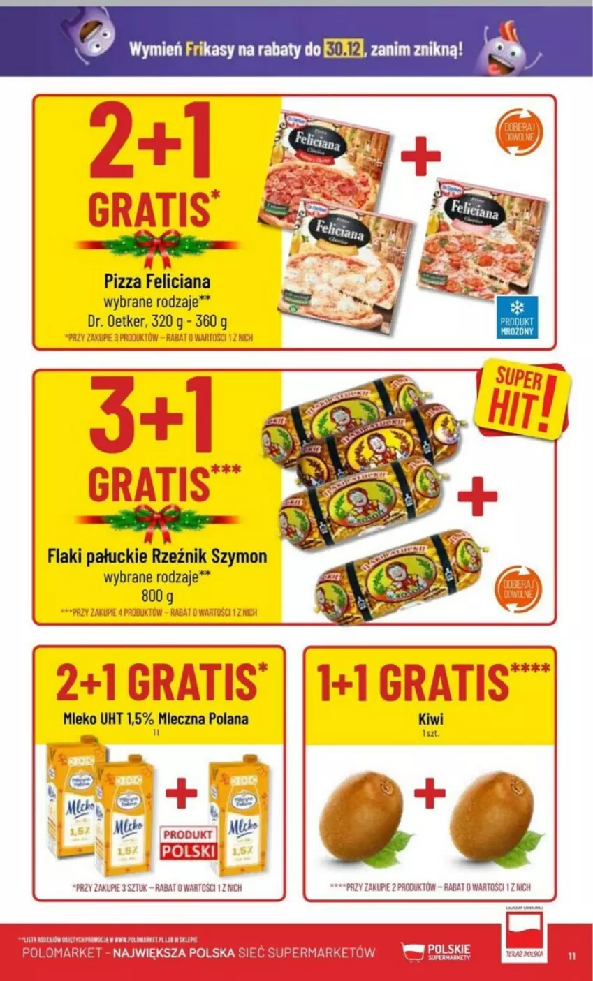 Gazetka promocyjna PoloMarket - ważna 27.12 do 30.12.2023 - strona 3 - produkty: Dr. Oetker, Feliciana, Flaki, Kiwi, LANA, Mleko, Pizza