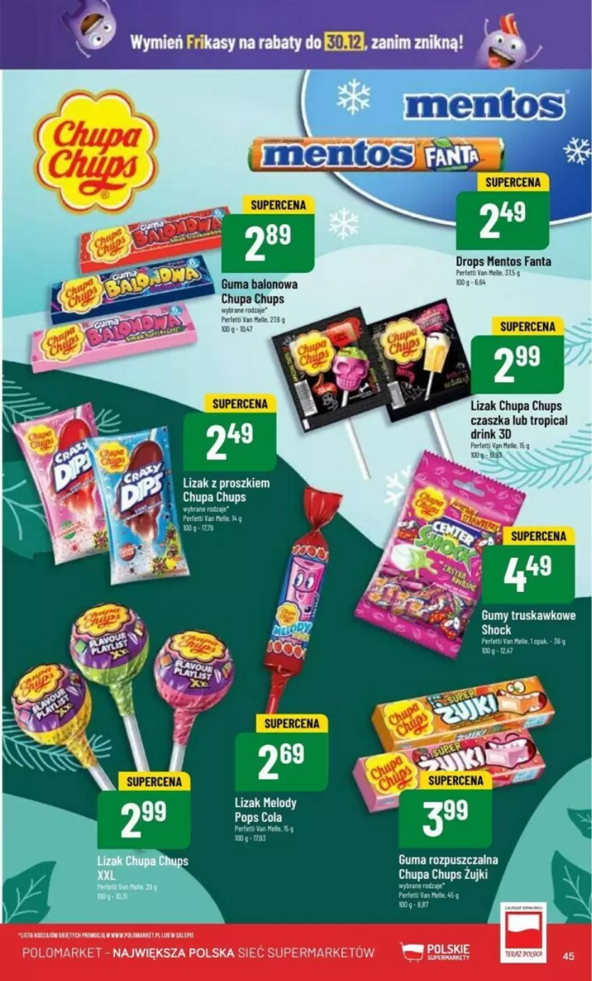 Gazetka promocyjna PoloMarket - ważna 27.12 do 30.12.2023 - strona 40 - produkty: Chupa Chups, Fa, Fanta, Guma rozpuszczalna, Lody, Mentos, Tropical