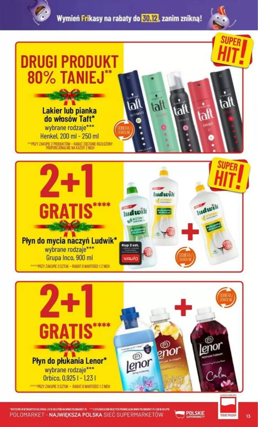 Gazetka promocyjna PoloMarket - ważna 27.12 do 30.12.2023 - strona 5 - produkty: BIC, Do mycia naczyń, Lakier, Lenor, Ludwik, Pianka do włosów, Płyn do mycia, Płyn do mycia naczyń, Płyn do płukania, Taft