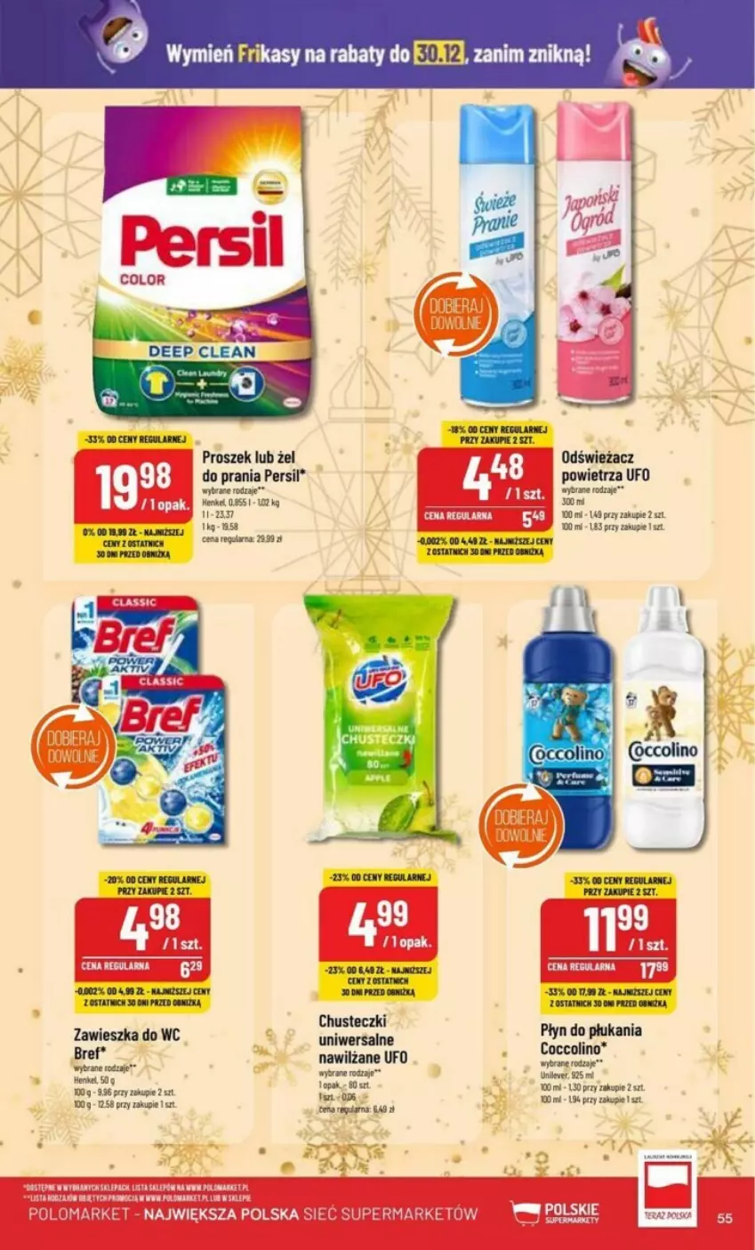 Gazetka promocyjna PoloMarket - ważna 27.12 do 30.12.2023 - strona 51 - produkty: Bref, Chusteczki, Coccolino, Persil, Płyn do płukania, Zawieszka do wc