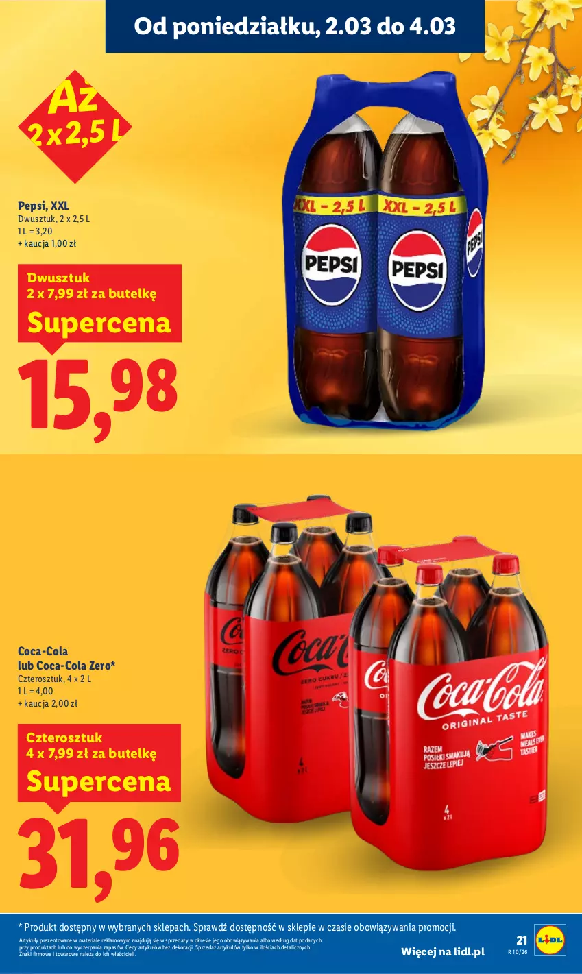 Gazetka promocyjna Lidl - Oferta ważna od 2.03 do 4.03 - ważna 02.03 do 04.03.2026 - strona 21 - produkty: Coca-Cola, Pepsi