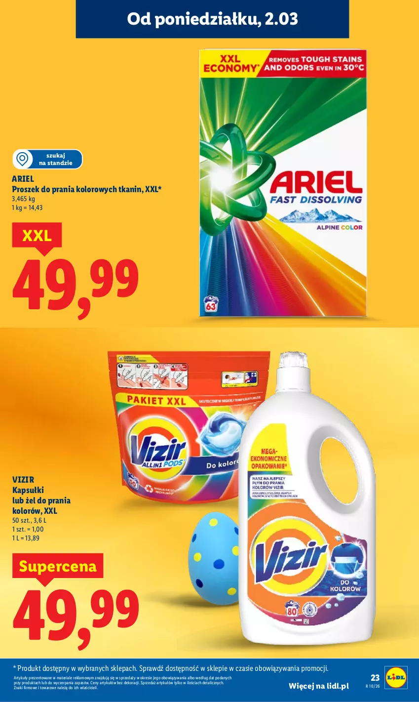 Gazetka promocyjna Lidl - Oferta ważna od 2.03 do 4.03 - ważna 02.03 do 04.03.2026 - strona 23 - produkty: Ariel, Proszek do prania, Vizir