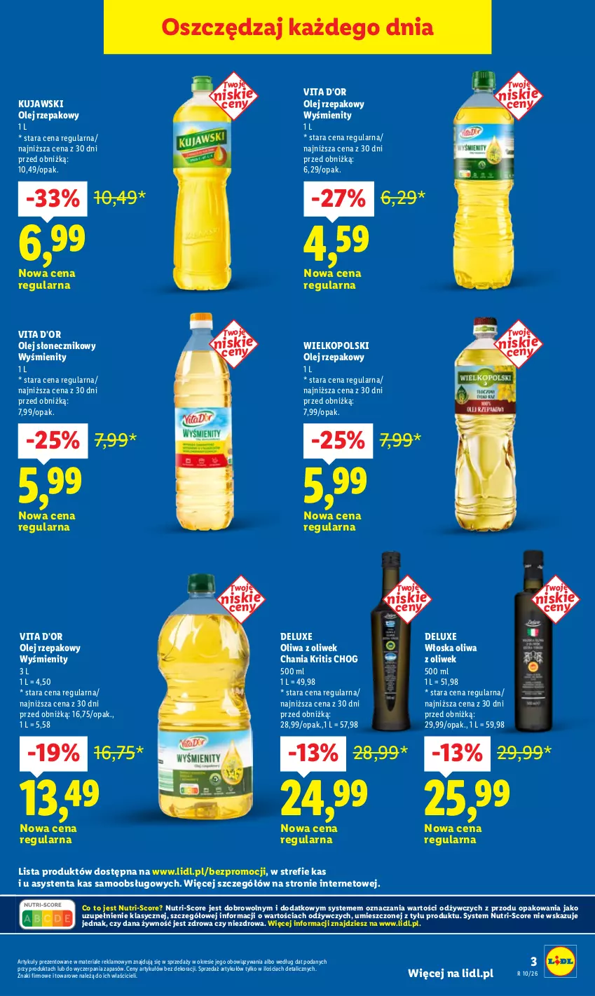 Gazetka promocyjna Lidl - Oferta ważna od 2.03 do 4.03 - ważna 02.03 do 04.03.2026 - strona 3 - produkty: Kujawski, Olej, Olej rzepakowy, Olej słonecznikowy, Oliwa z oliwek