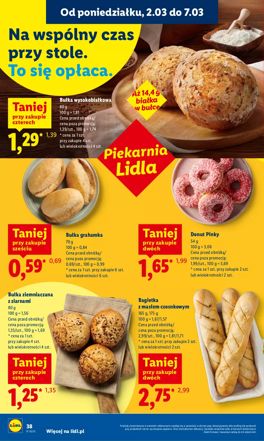 Gazetka promocyjna Lidl - Oferta ważna od 2.03 do 4.03 - ważna 02.03 do 04.03.2026 - strona 38 - produkty: Bagietka, Bułka, Bułka grahamka, Donut, Gra, Sok