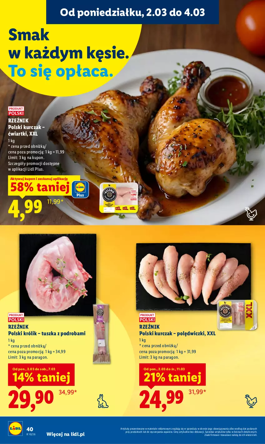 Gazetka promocyjna Lidl - Oferta ważna od 2.03 do 4.03 - ważna 02.03 do 04.03.2026 - strona 40 - produkty: Królik, Kurczak, Tusz