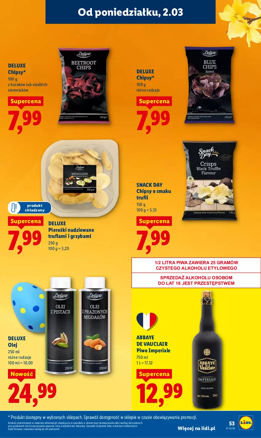 Gazetka promocyjna Lidl - Oferta ważna od 2.03 do 4.03 - ważna 02.03 do 04.03.2026 - strona 53 - produkty: Chipsy, Gra, Olej, Piwa, Piwo