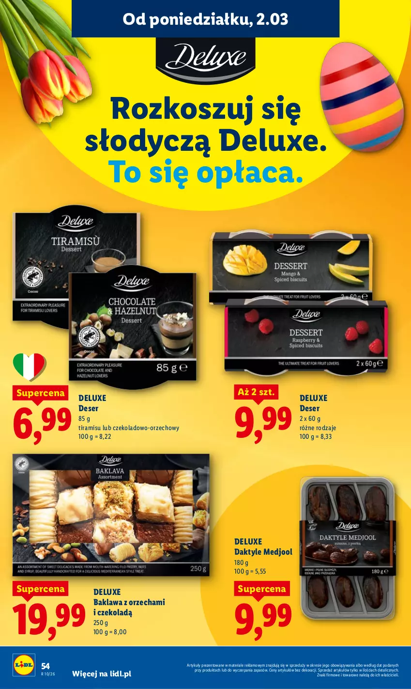 Gazetka promocyjna Lidl - Oferta ważna od 2.03 do 4.03 - ważna 02.03 do 04.03.2026 - strona 54 - produkty: Daktyle, Deser, Kosz, Ser