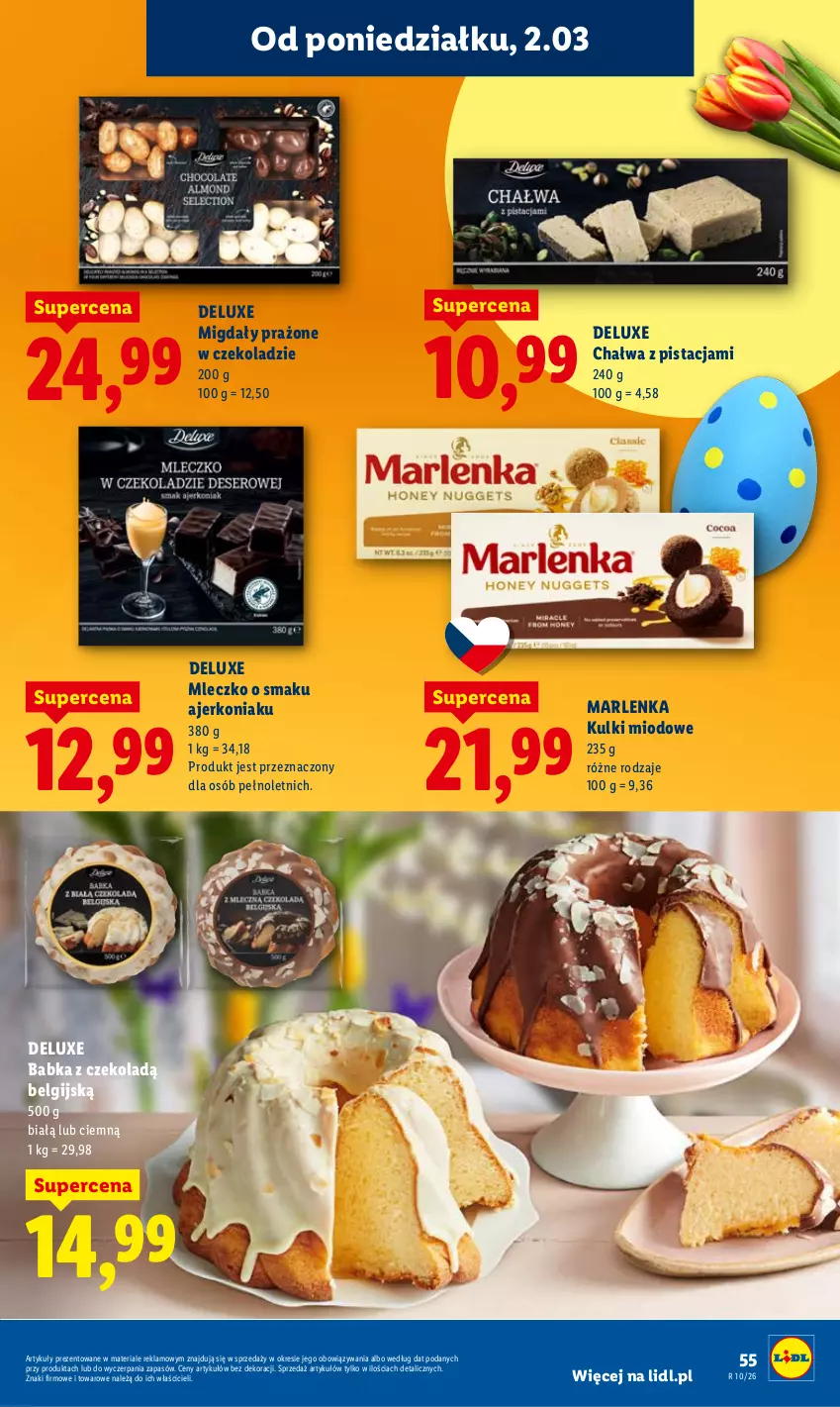 Gazetka promocyjna Lidl - Oferta ważna od 2.03 do 4.03 - ważna 02.03 do 04.03.2026 - strona 55 - produkty: Babka, Chałwa, LG, Migdały, Mleczko