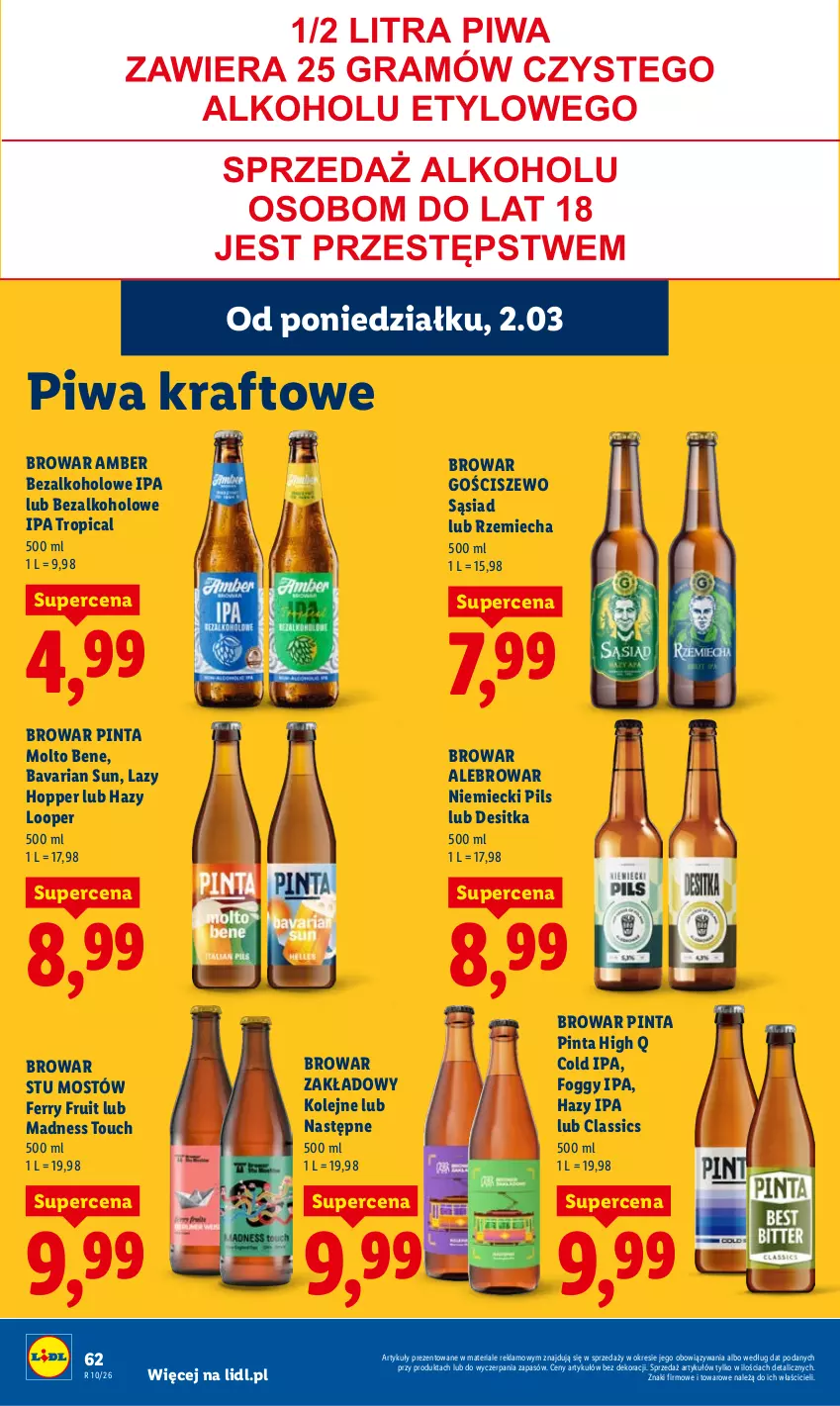 Gazetka promocyjna Lidl - Oferta ważna od 2.03 do 4.03 - ważna 02.03 do 04.03.2026 - strona 62 - produkty: Olej, Piwa, Tropical
