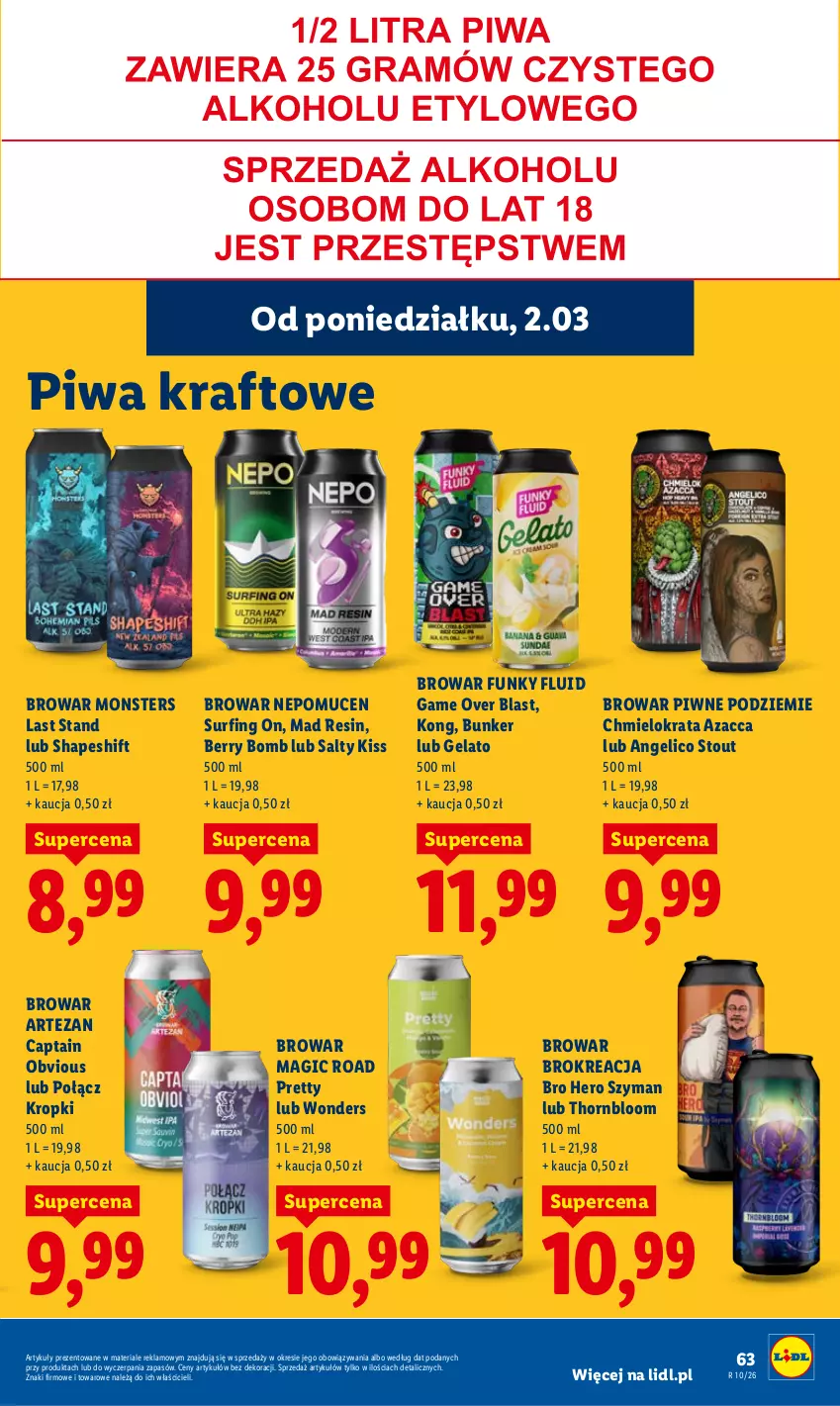 Gazetka promocyjna Lidl - Oferta ważna od 2.03 do 4.03 - ważna 02.03 do 04.03.2026 - strona 63 - produkty: Piwa, Surf