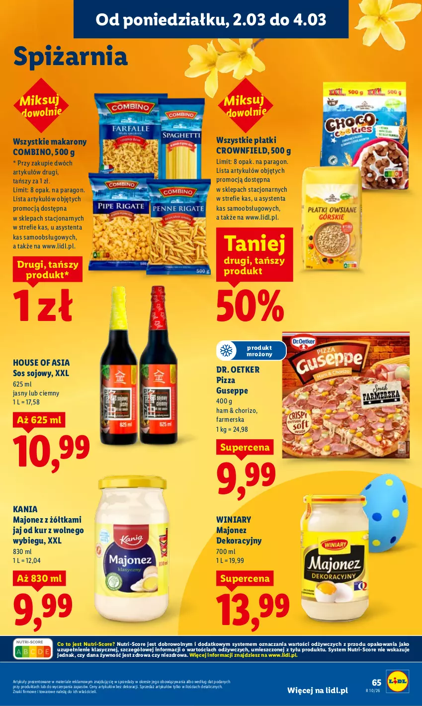 Gazetka promocyjna Lidl - Oferta ważna od 2.03 do 4.03 - ważna 02.03 do 04.03.2026 - strona 65 - produkty: Dr. Oetker, Fa, House of Asia, Majonez, Makaron, Pizza, Sos, Sos sojowy, Winiary